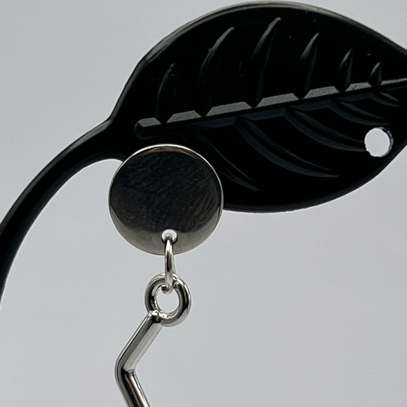 Minimalist Retro Silver & Yellow Earrings - Mid-Century Long Statement Earrings - Picture 9 of 15